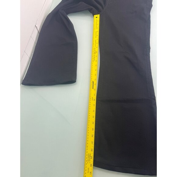 7 For All Mankind Dojo Womens Jeans 31X30 Flare Leg Black Denim Wide Leg Stretch - Picture 12 of 13